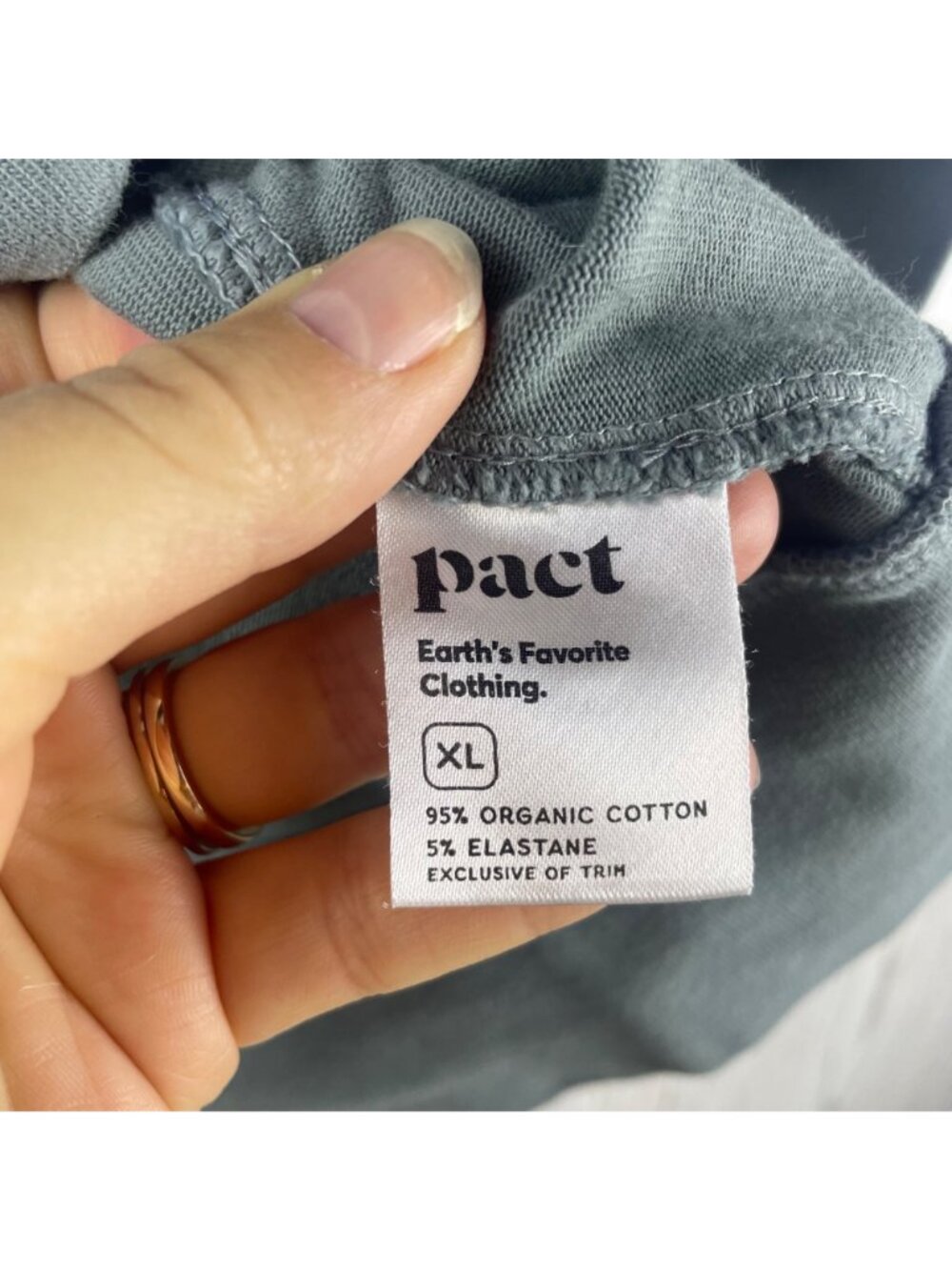 Pact Organic Cotton Stash French Terry Quarter Zip Sweatshirt Men's XL Gray - Picture 6 of 11